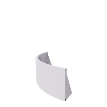 Muro de contenção em aço - Curva externa - 100 x 100 x 40 cm - RAL9010 fosco (branco)