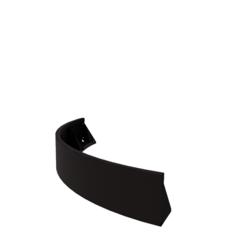 Muro de contenção em aço - Curva externa - 150 x 150 x 30 cm - RAL9005 fosco (preto)