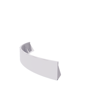 Muro de contenção em aço - Curva externa - 150 x 150 x 30 cm - RAL9010 fosco (branco)