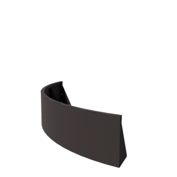 Muro de contenção em aço - Curva externa - 150 x 150 x 40 cm - RAL7016 fosco (cinzento antracite)