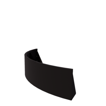 Muro de contenção em aço - Curva externa - 150 x 150 x 40 cm - RAL9005 fosco (preto)