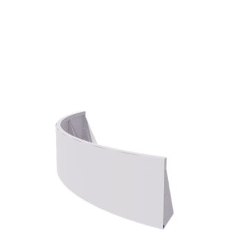 Muro de contenção em aço - Curva externa - 150 x 150 x 40 cm - RAL9010 fosco (branco)