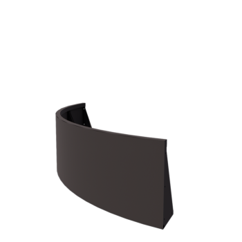 Muro de contenção em aço - Curva externa - 150 x 150 x 50 cm - RAL7016 fosco (cinzento antracite)