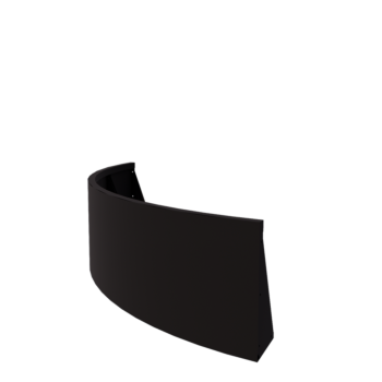 Muro de contenção em aço - Curva externa - 150 x 150 x 50 cm - RAL9005 fosco (preto)