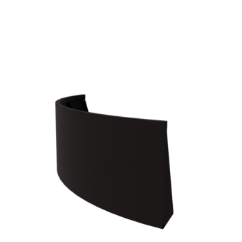 Muro de contenção em aço - Curva externa - 150 x 150 x 60 cm - RAL9005 fosco (preto)