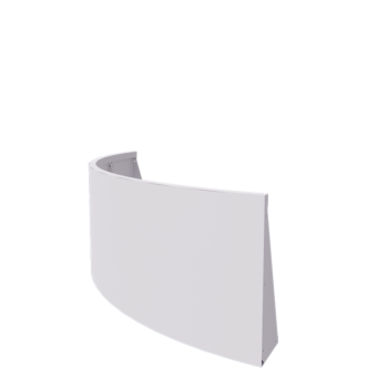 Muro de contenção em aço - Curva externa - 150 x 150 x 60 cm - RAL9010 fosco (branco)