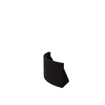 Muro de contenção em aço - Curva externa - 50 x 50 x 30 cm - RAL9005 fosco (preto)