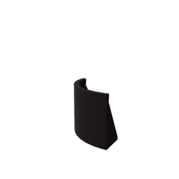 Muro de contenção em aço - Curva externa - 50 x 50 x 40 cm - RAL9005 fosco (preto)