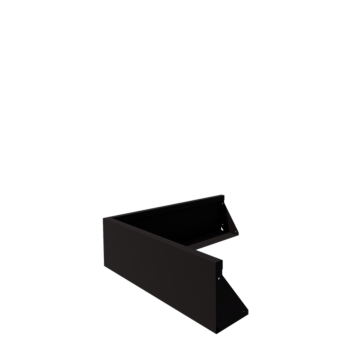 Muro de contenção em aço - Canto externo - 100 x 100 x 30 cm - RAL9005 fosco (preto)