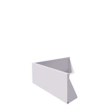 Muro de contenção em aço - Canto externo - 100 x 100 x 40 cm - RAL9010 fosco (branco)