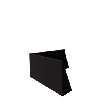 Muro de contenção em aço - Canto externo - 100 x 100 x 50 cm - RAL9005 fosco (preto)