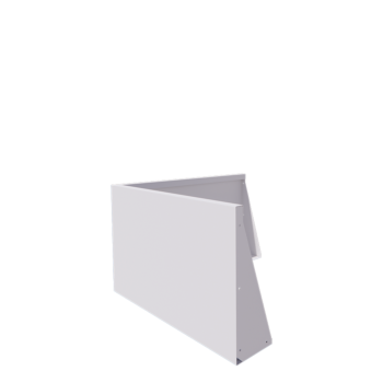 Muro de contenção em aço - Canto externo - 100 x 100 x 60 cm - RAL9010 fosco (branco)