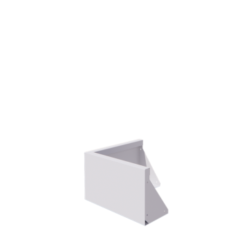 Muro de contenção em aço - Canto externo - 50 x 50 x 30 cm - RAL9010 fosco (branco)