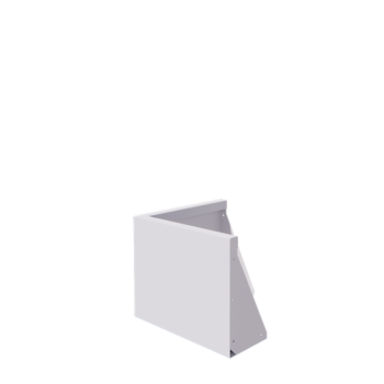 Muro de contenção em aço - Canto externo - 50 x 50 x 40 cm - RAL9010 fosco (branco)