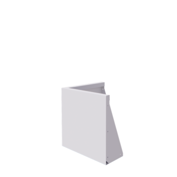 Muro de contenção em aço - Canto externo - 50 x 50 x 50 cm - RAL9010 fosco (branco)