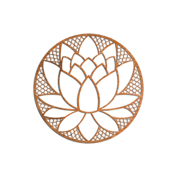 Decoração de parede em aço corten - Flor de lótus Small - 50 x 50 cm Decoração de parede em aço corten - Flor de lótus Small - 50 x 50 cm