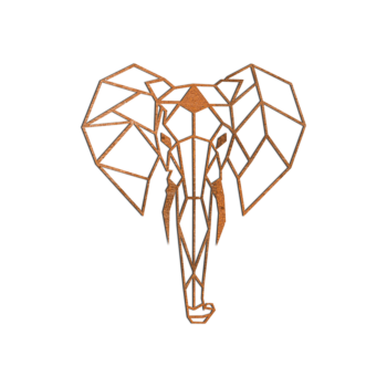 Decoração de parede em aço corten - Elefante 1.0 Small - 60 x 51,7 cm