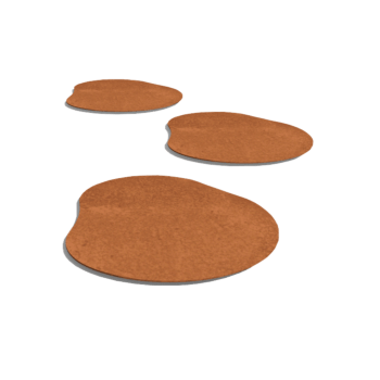 Ladrilho orgânico em aço corten 40 x 40 cm