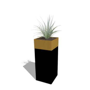 Plantenbak conjunto North Carolina preto & ouro 40 x 40 x 100 cm