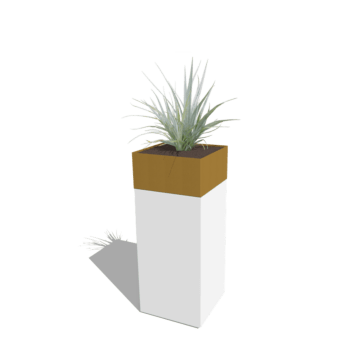 Plantenbak conjunto North Carolina branco & ouro 40 x 40 x 100 cm