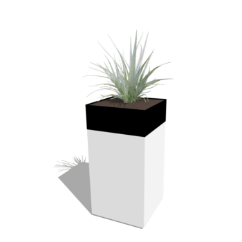 Plantenbak conjunto North Carolina branco & preto 50 x 50 x 100 cm