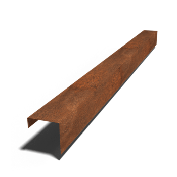 Perfil de sobreposto em aço corten 15 x 15 x 5 cm (comprimento 240 cm)