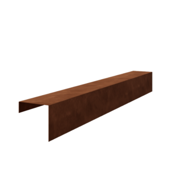 Perfil de sobreposto em aço corten 15 x 15 x 5 cm (comprimento 150 cm)