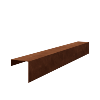 Perfil de sobreposto em aço corten 15 x 15 x 5 cm (comprimento 240 cm)