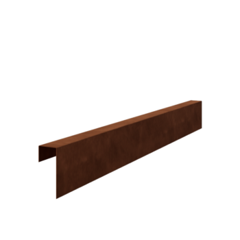 Perfil de sobreposto em aço corten 15 x 6 x 5 cm (comprimento 150 cm)