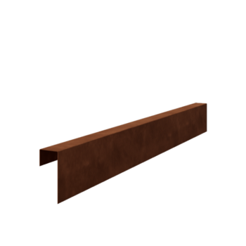 Perfil de sobreposto em aço corten 15 x 6 x 5 cm (comprimento 240 cm)