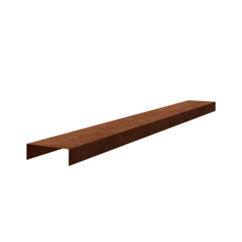 Perfil de sobreposto em aço corten 5 x 15 x 5 cm (comprimento 150 cm)