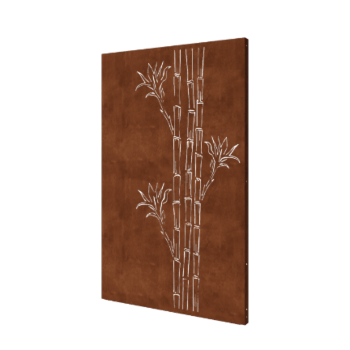 Painel decorativo em aço corten - Bambu - 120 x 6 x 190 cm