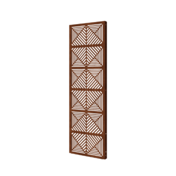 Painel decorativo em aço corten - Linhas 1 - 60 x 6 x 190 cm