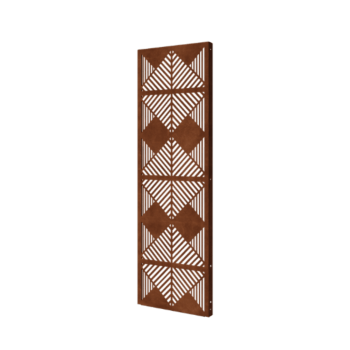 Painel decorativo em aço corten - Linhas 3 - 60 x 6 x 190 cm