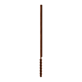 Suporte estaca canto em aço corten com 190 x 6 x 6 cm