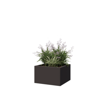 Floreira em aço - Quadrado - 50 x 50 x 30 cm - Outra cor RAL - Com placa de base