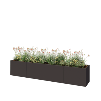 Floreira XXL em aço - Retângulo - 320 x 50 x 60 cm - RAL7016 fosco (cinzento antracite) - Sem placa de base