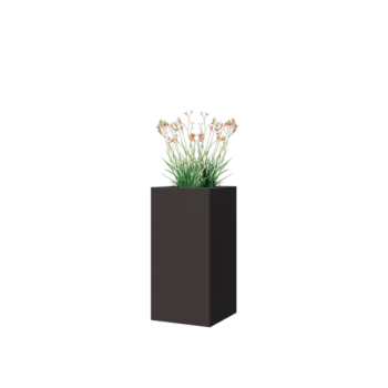 Floreira em aço - Quadrado - 30 x 30 x 60 cm - Outra cor RAL - Com placa de base