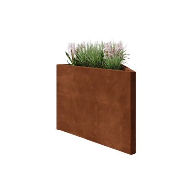 Floreira em aço corten - Triângulo isósceles - 83,9 x 46,4 x 60 cm - Sem placa de base