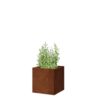 Floreira em aço corten - Quadrado - 30 x 30 x 30 cm - Sem placa de base