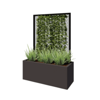 Treliça em aço - 90 x 3 x 117,5 cm - RAL9005 fosco (preto) - Para floreira 40 cm