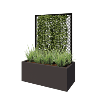 Treliça em aço - 90 x 3 x 117,5 cm - RAL9005 fosco (preto) - Para floreira 50 cm