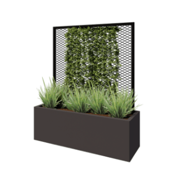 Treliça em aço - 110 x 3 x 117,5 cm - RAL9005 fosco (preto) - Para floreira 40 cm