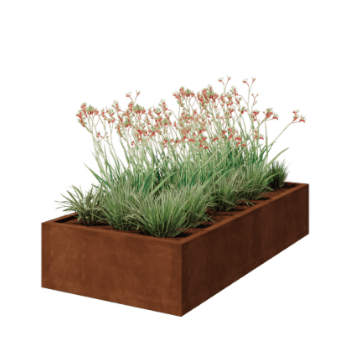 Floreira soldada em aço corten Montana 200 x 100 x 40 cm