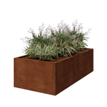 Floreira soldada em aço corten Montana 200 x 100 x 60 cm