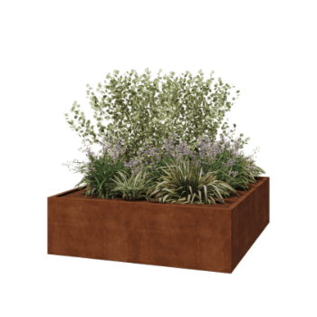 Floreira soldada em aço corten Montana 200 x 200 x 60 cm