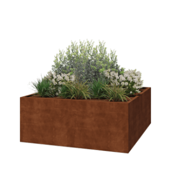 Floreira soldada em aço corten Montana 200 x 200 x 80 cm