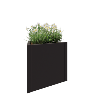 Floreira em aço - Triângulo equilátero - 70,6 x 61 x 60 cm - RAL7016 fosco (cinzento antracite) - Sem placa de base