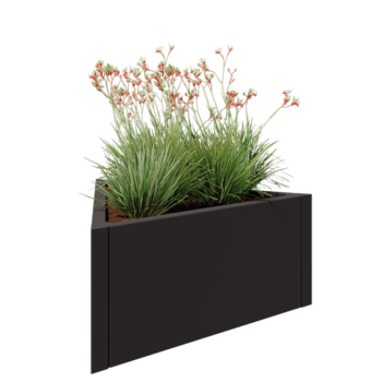 Floreira em aço - Triângulo equilátero - 90,6 x 78,3 x 40 cm - RAL7016 fosco (cinzento antracite) - Sem placa de base