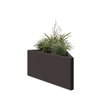 Floreira em aço - Triângulo isósceles - 83,9 x 46,4 x 40 cm - RAL7016 fosco (cinzento antracite) - Sem placa de base